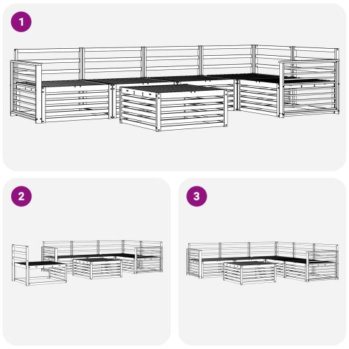 Комплект дивани за открито 6 pcs Естествен