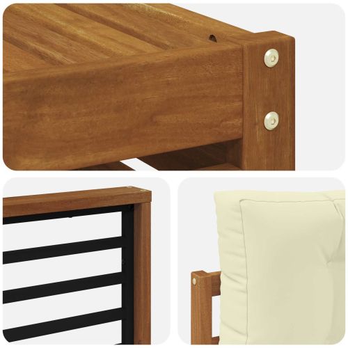 Комплект дивани за открито 6 pcs Натурален и Крема