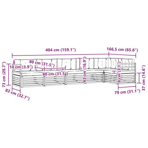 Комплект дивани за открито 6 pcs Естествено и светло сиво