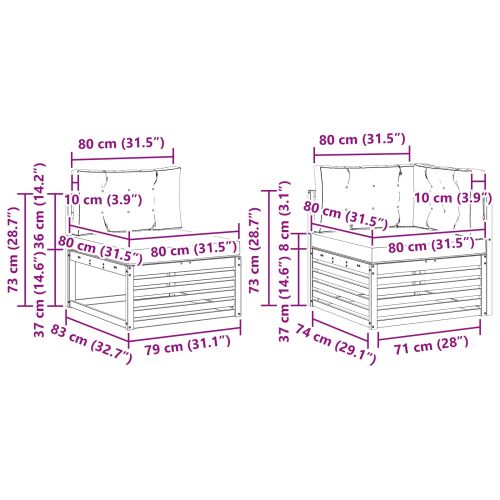 Комплект дивани за открито 6 pcs Натурален и Бежов