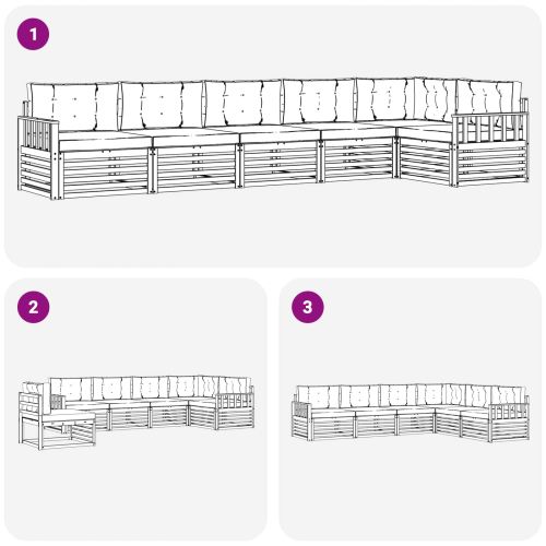 Комплект дивани за открито 6 pcs Естествено и светло сиво