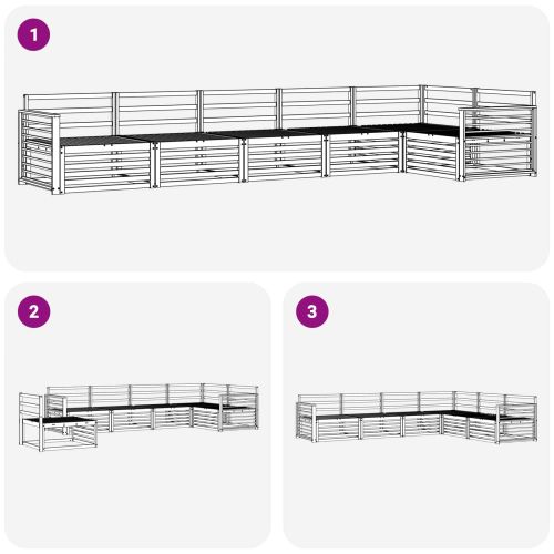Комплект дивани за открито 6 pcs Естествен