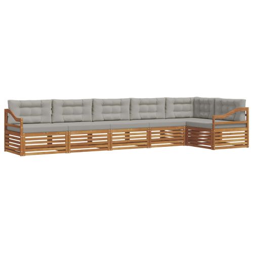 Комплект дивани за открито 6 pcs Естествено и светло сиво