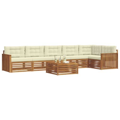 Комплект дивани за открито 7 pcs Натурален и Крема