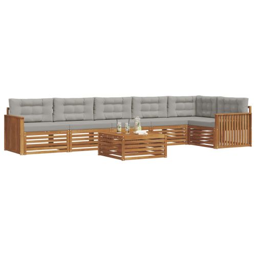 Комплект дивани за открито 7 pcs Естествено и светло сиво