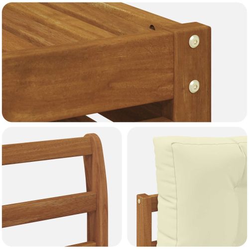 Комплект дивани за открито 7 pcs Натурален и Крема