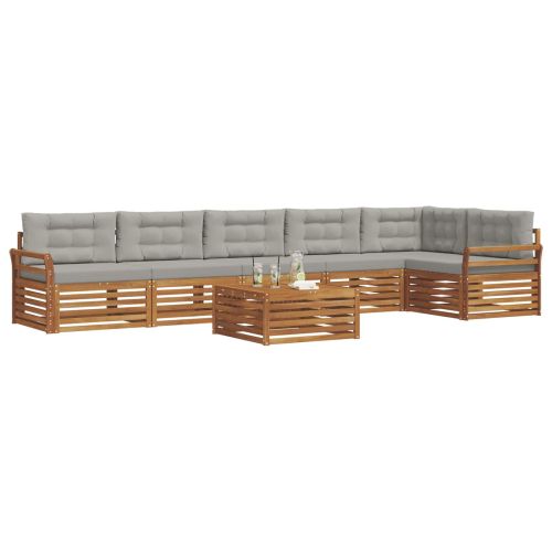 Комплект дивани за открито 7 pcs Естествено и светло сиво