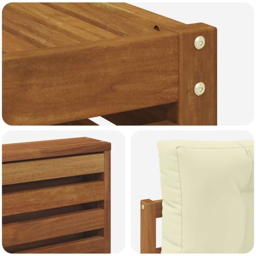 Комплект дивани за открито 7 pcs Натурален и Крема