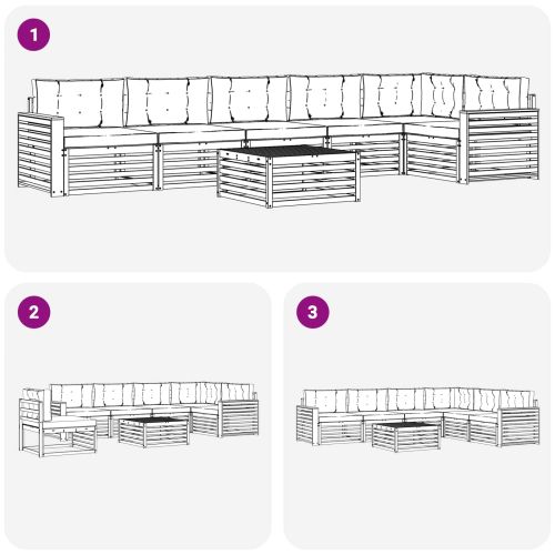 Комплект дивани за открито 7 pcs Натурален и Крема