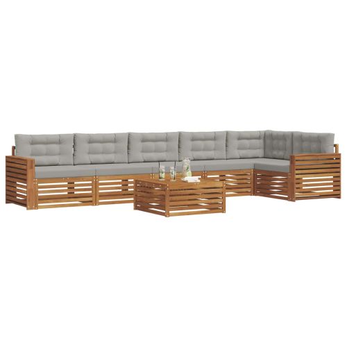 Комплект дивани за открито 7 pcs Естествено и светло сиво