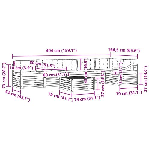 Комплект дивани за открито 7 pcs Натурален и Крема