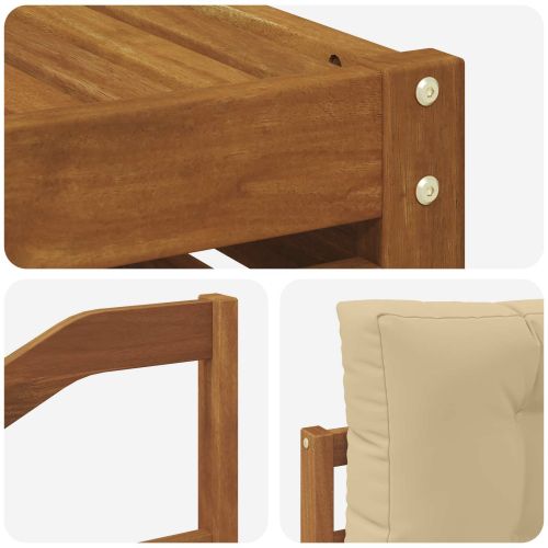 Комплект дивани за открито 7 pcs Натурален и Бежов