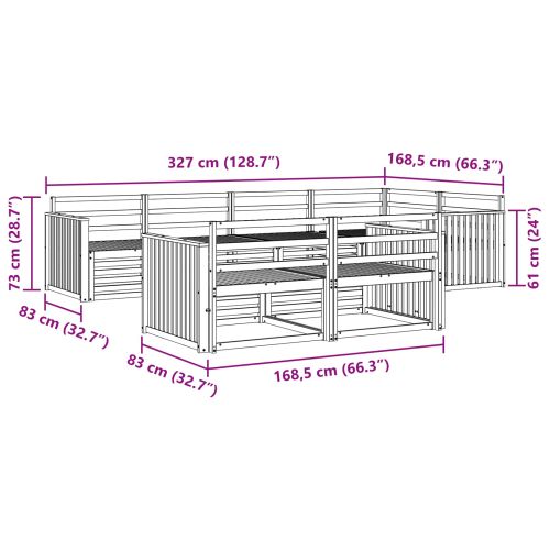 Комплект дивани за открито 7 pcs Естествен