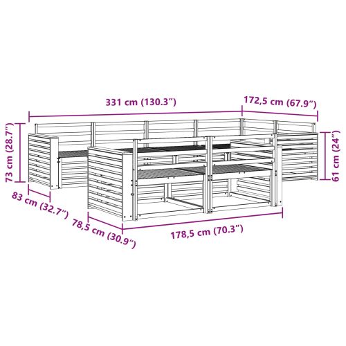 Комплект дивани за открито 7 pcs Естествен