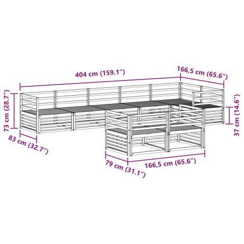 Комплект дивани за открито 8 pcs Естествен