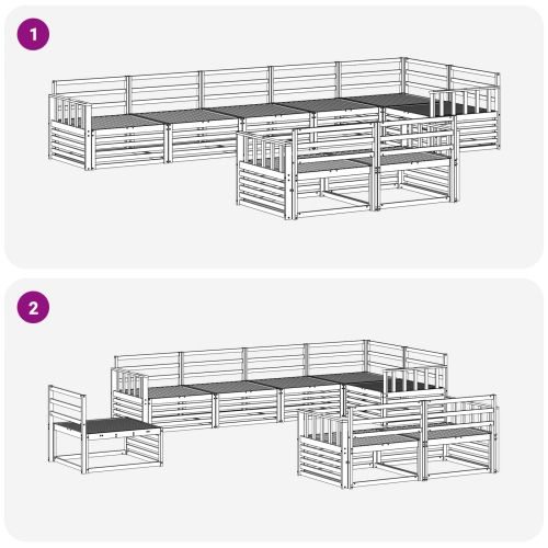 Комплект дивани за открито 8 pcs Естествен