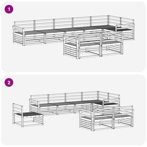 Комплект дивани за открито 8 pcs Естествен