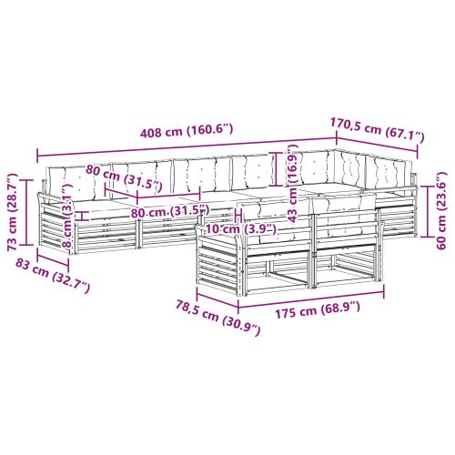 Комплект дивани за открито 25 pcs Естествено и светло сиво