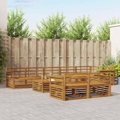 Комплект дивани за открито 9 pcs Естествен