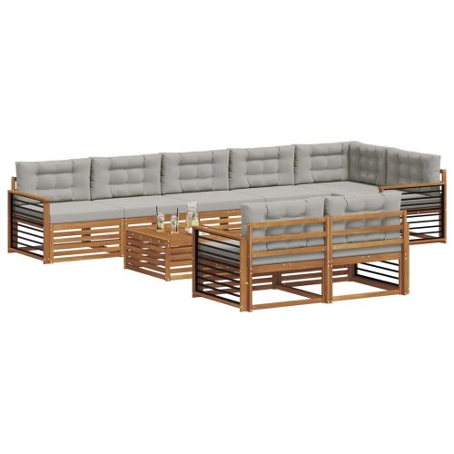 Комплект дивани за открито 26 pcs Естествено и светло сиво