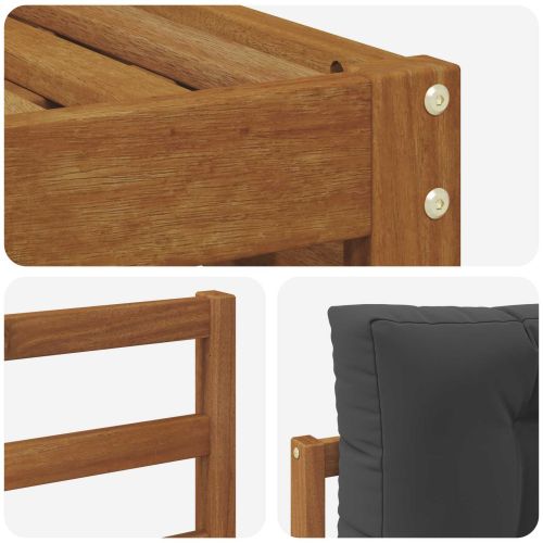 Комплект дивани за открито 6 pcs Натурален и Антрацит