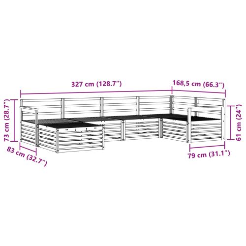 Комплект дивани за открито 6 pcs Естествен