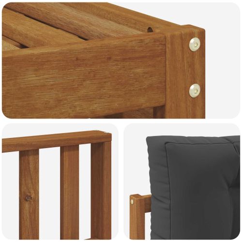 Комплект дивани за открито 6 pcs Натурален и Антрацит