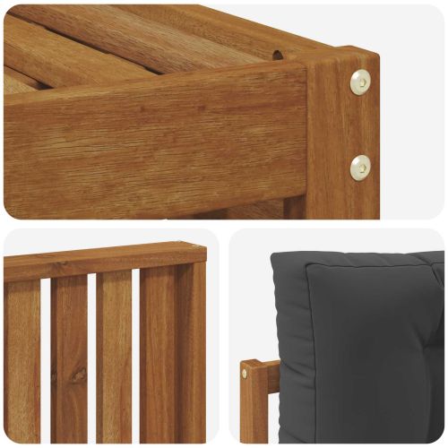 Комплект дивани за открито 6 pcs Натурален и Антрацит