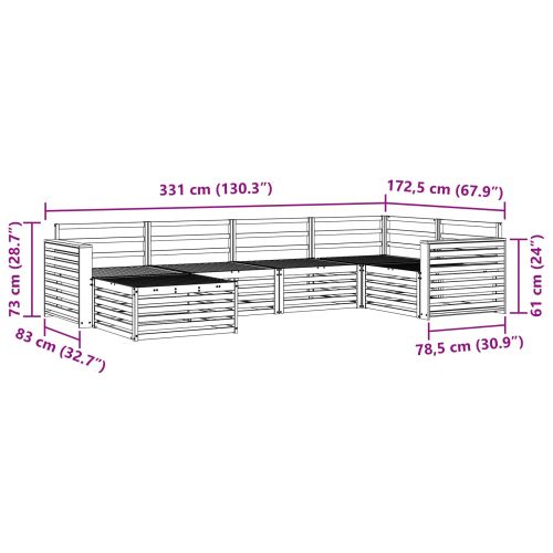 Комплект дивани за открито 6 pcs Естествен