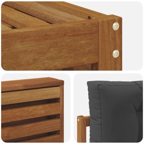 Комплект дивани за открито 6 pcs Натурален и Антрацит