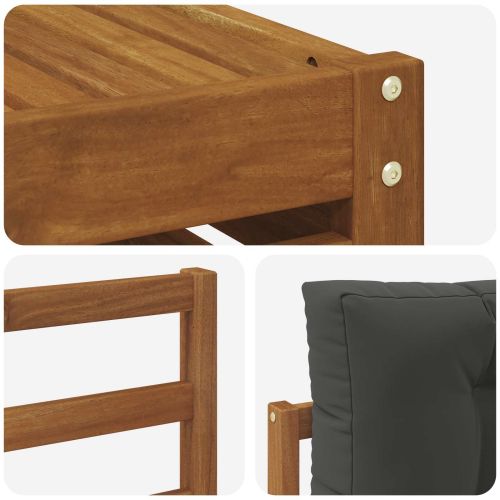 Комплект дивани за открито 7 pcs Натурален и Антрацит