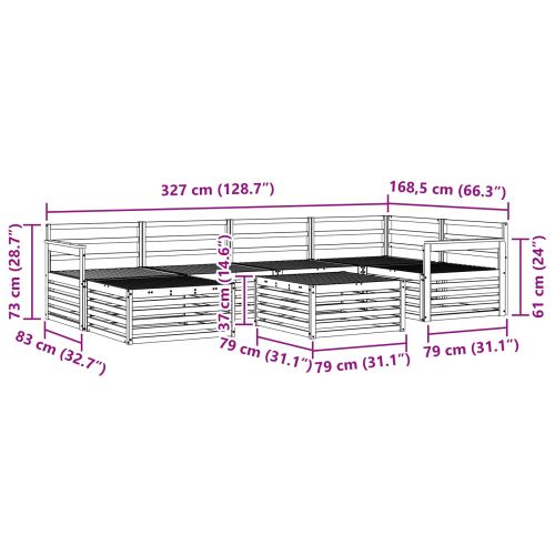 Комплект дивани за открито 7 pcs Естествен