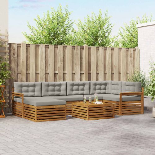 Комплект дивани за открито 7 pcs Естествено и светло сиво