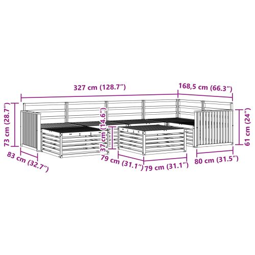 Комплект дивани за открито 7 pcs Естествен