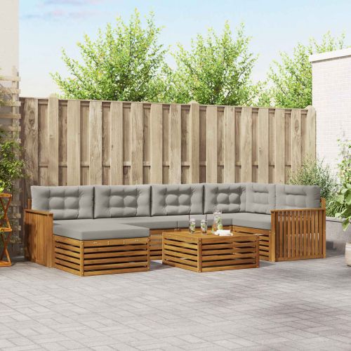 Комплект дивани за открито 7 pcs Естествено и светло сиво