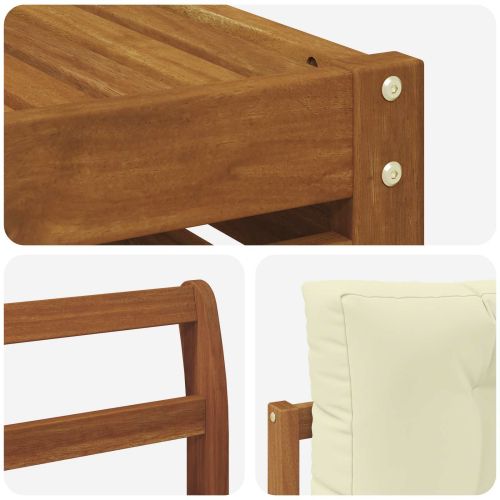 Комплект дивани за открито 7 pcs Натурален и Крема