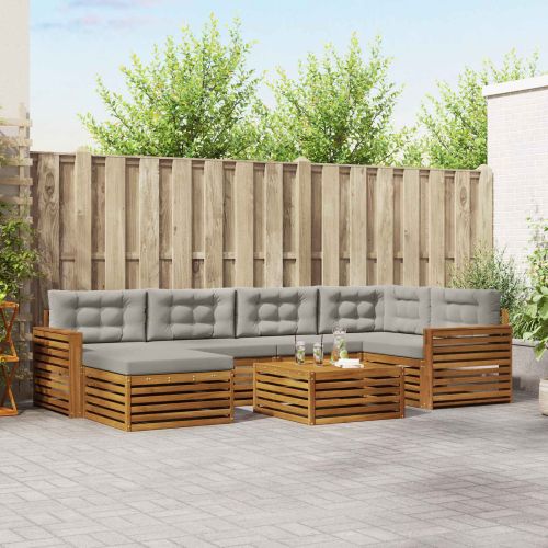 Комплект дивани за открито 7 pcs Естествено и светло сиво