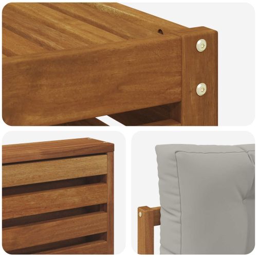 Комплект дивани за открито 7 pcs Естествено и светло сиво