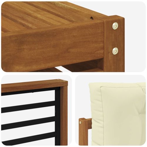 Комплект дивани за открито 7 pcs Натурален и Крема