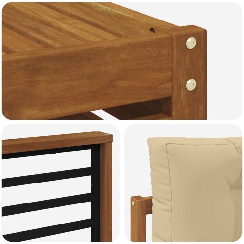 Комплект дивани за открито 7 pcs Натурален и Бежов