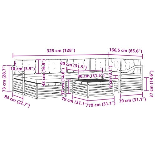 Комплект дивани за открито 7 pcs Естествено и светло сиво