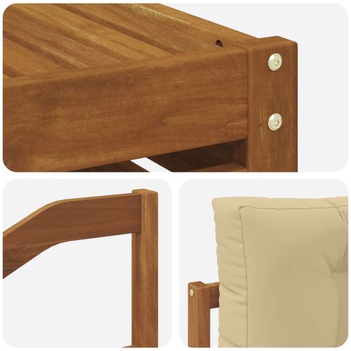 Комплект дивани за открито 7 pcs Натурален и Бежов