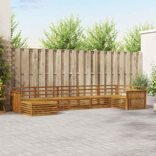 Комплекти дивани 7 pcs Естествен Солидно акациево дърво