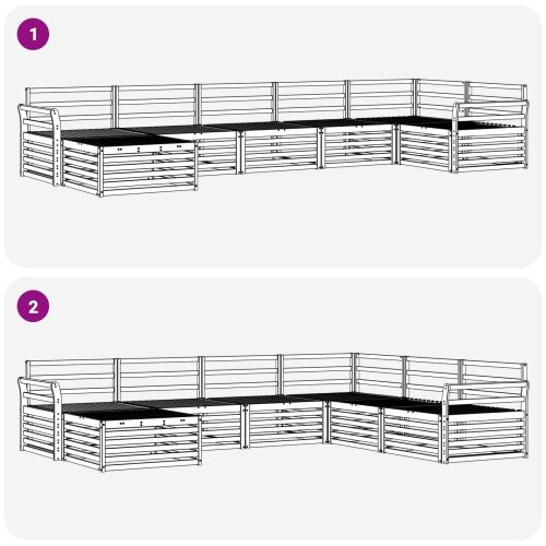 Комплекти дивани 7 pcs Естествен Солидно акациево дърво