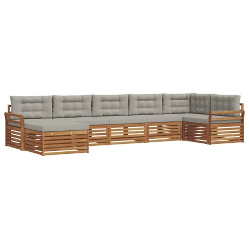 Комплекти дивани с възглавница 7 pcs Естествено и светло сиво