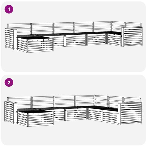 Комплекти дивани 7 pcs Естествен Солидно акациево дърво
