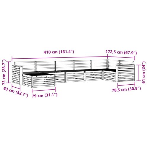 Комплекти дивани 7 pcs Естествен Солидно акациево дърво