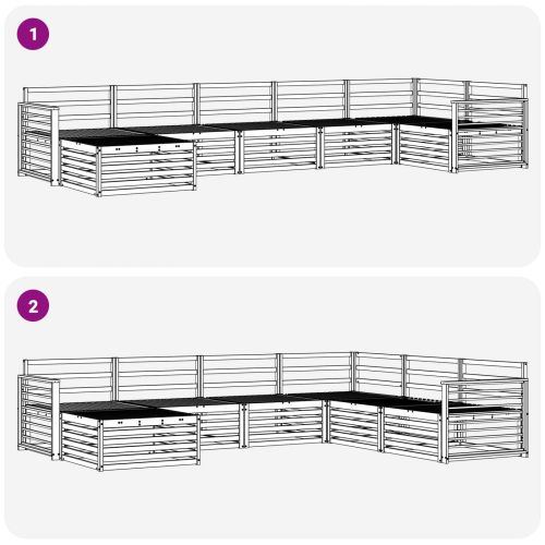 Комплекти дивани 7 pcs Естествен Солидно акациево дърво