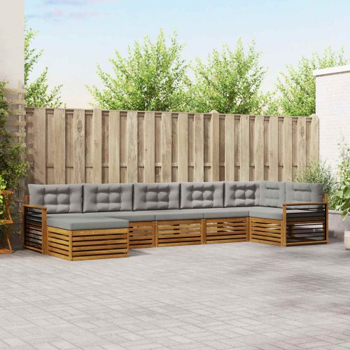 Комплекти дивани с възглавница 7 pcs Естествено и светло сиво