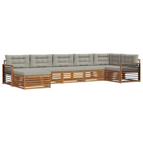 Комплекти дивани с възглавница 7 pcs Естествено и светло сиво